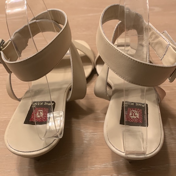 Anne Klein Ivory ankle wrapped with buckle sandals Size 7.5 N NIB - Picture 4 of 8